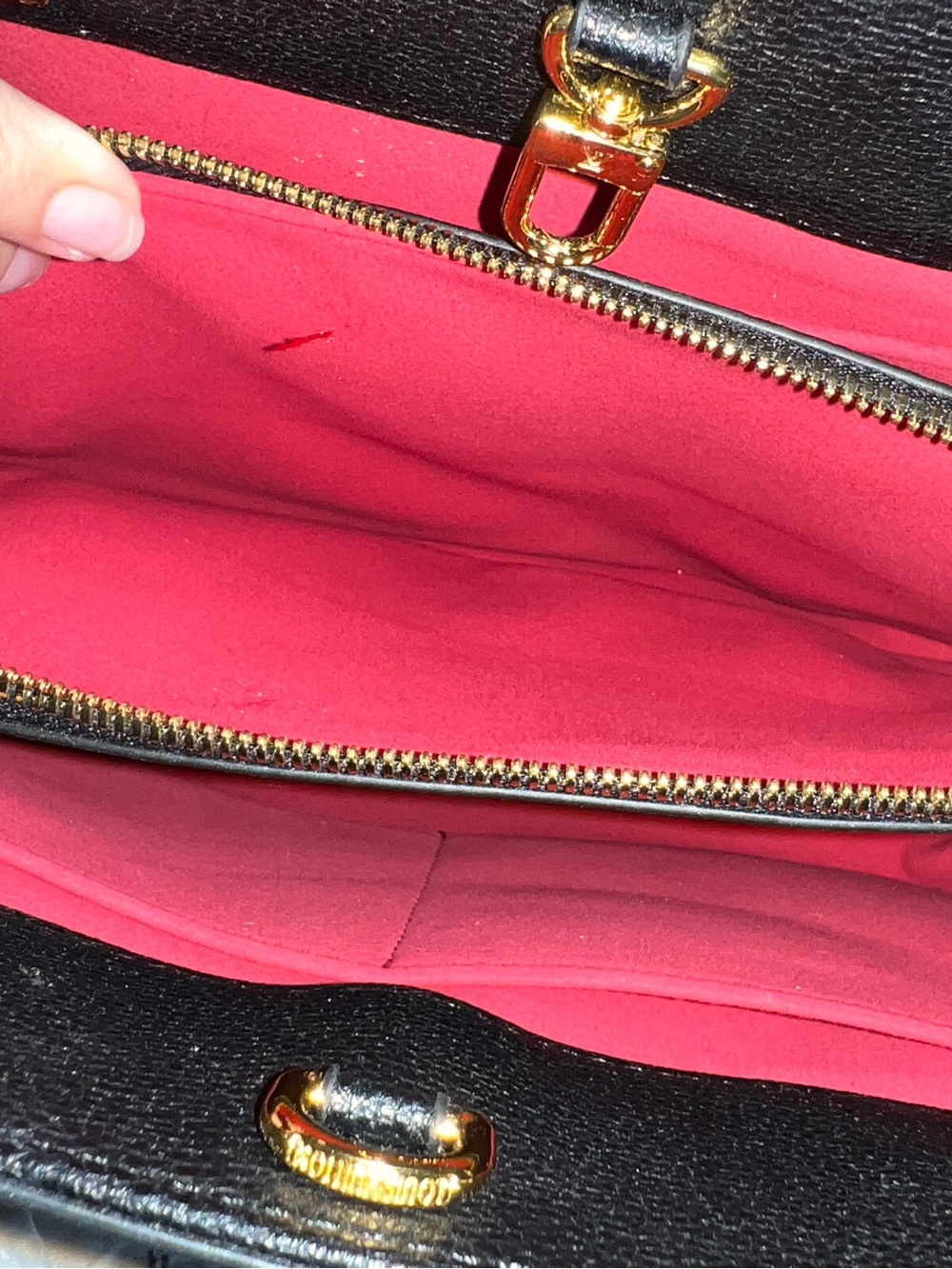LV Black with Cream Monogram pebble Leather Tote - Picture 13 of 16